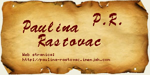 Paulina Rastovac vizit kartica